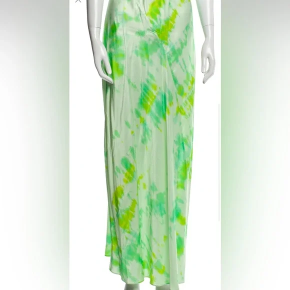 RARE Rat and Boa Tie Dye Cowl neck silk satin Slip Dress small maxi long
